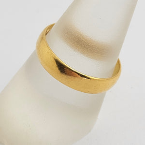 Marriage Band Wedding Ring in 22k Gold Antique Edwardian 1916 Size UK O+