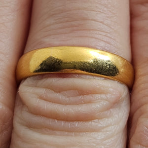 Marriage Band Wedding Ring in 22k Gold Antique Edwardian 1916 Size UK O+