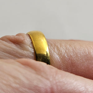 Marriage Band Wedding Ring in 22k Gold Antique Edwardian 1916 Size UK O+