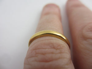 English 22k Gold Wedding Band Marriage Ring Antique Edwardian 1913 Size UK J+