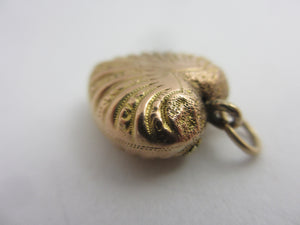 Puffy Heart Pendant Charm 3 Colour 18k Gold Antique Victorian c1880