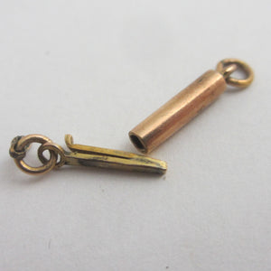 Barrel Tongue and Box Clasp Findings 9k Gold Antique Victorian c1890