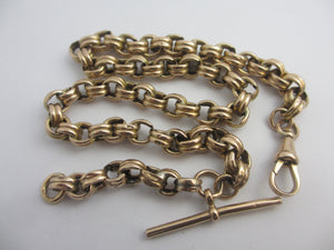 9k Gold Albert Watch Chain or Chunky Necklace 39cm / 15.3" Antique Victorian c1890