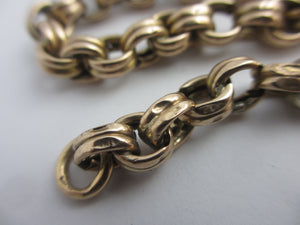 9k Gold Albert Watch Chain or Chunky Necklace 39cm / 15.3" Antique Victorian c1890