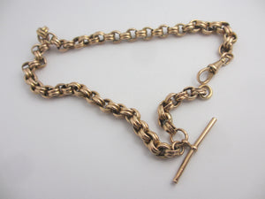 9k Gold Albert Watch Chain or Chunky Necklace 39cm / 15.3" Antique Victorian c1890