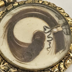 Double Mourning Locket Pendant in 9k Gold Cased Antique Georgian c1820