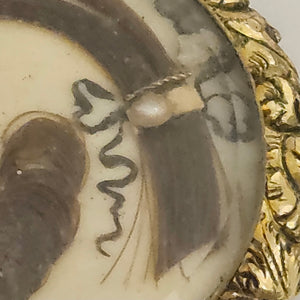 Double Mourning Locket Pendant in 9k Gold Cased Antique Georgian c1820