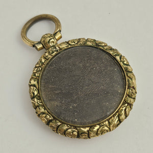 Double Mourning Locket Pendant in 9k Gold Cased Antique Georgian c1820