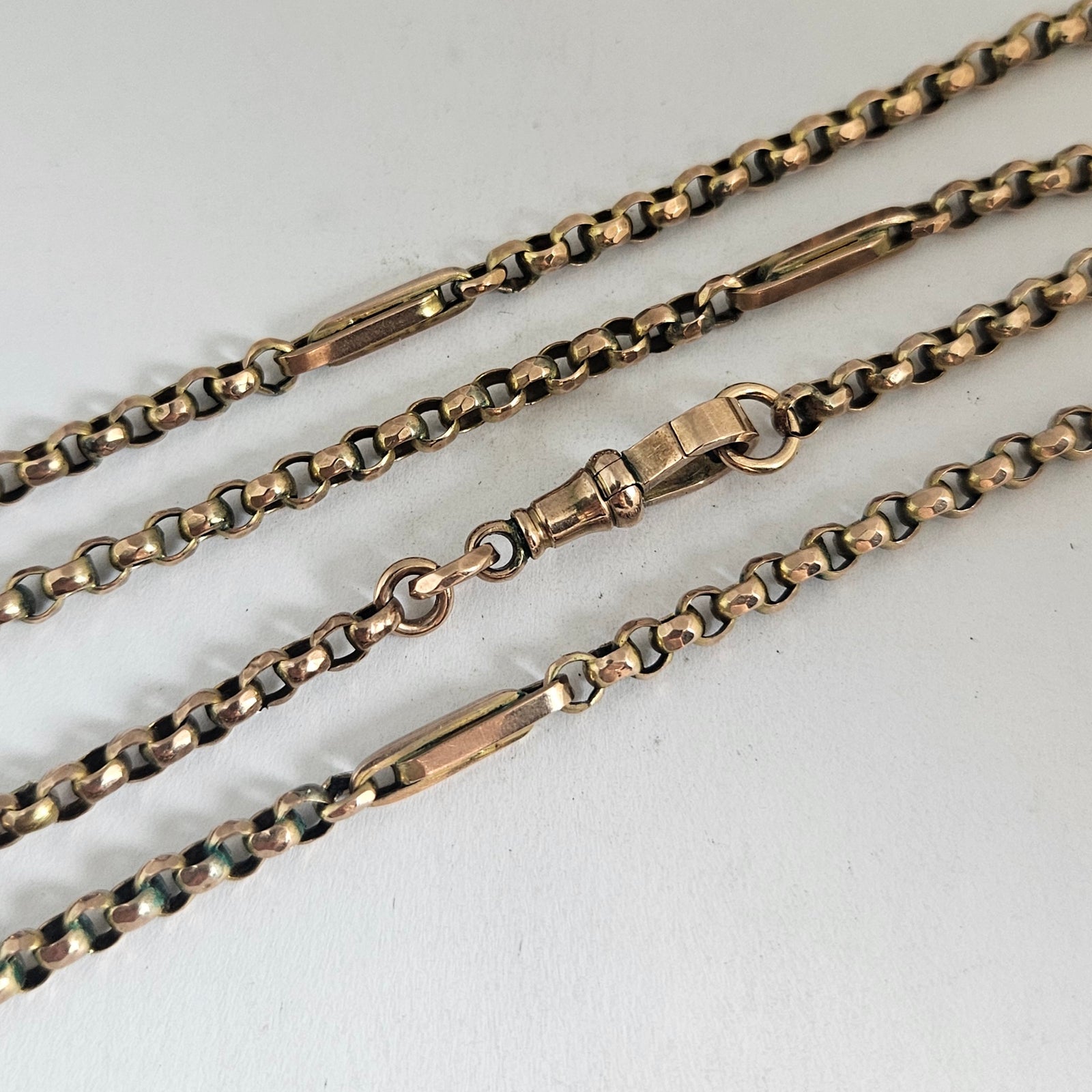 Long 9k Gold Chain Necklace 80.5 cm / 31.6" Antique Victorian c1880