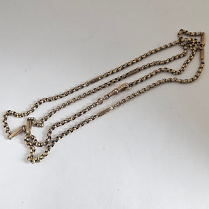Long 9k Gold Chain Necklace 80.5 cm / 31.6" Antique Victorian c1880