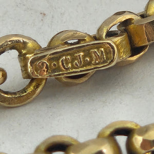 9k Gold Chain Necklace Forget Me Not Clasp 47.8cm / 18.8" Antique Victorian c1880