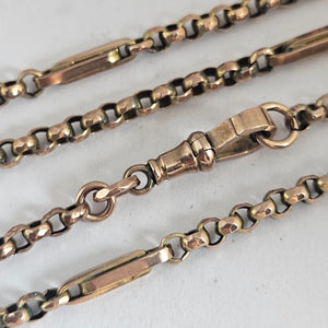Long 9k Gold Chain Necklace 80.5 cm / 31.6" Antique Victorian c1880