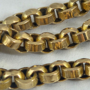 9k Gold Chain Necklace Forget Me Not Clasp 47.8cm / 18.8" Antique Victorian c1880