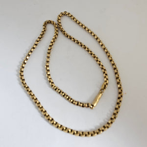 9k Gold Chain Necklace Forget Me Not Clasp 47.8cm / 18.8" Antique Victorian c1880