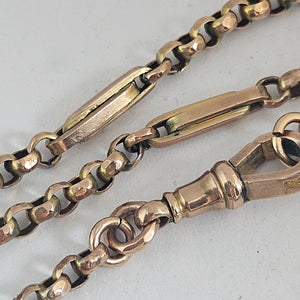 Long 9k Gold Chain Necklace 80.5 cm / 31.6" Antique Victorian c1880