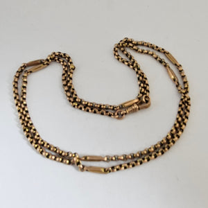 Long 9k Gold Chain Necklace 80.5 cm / 31.6" Antique Victorian c1880