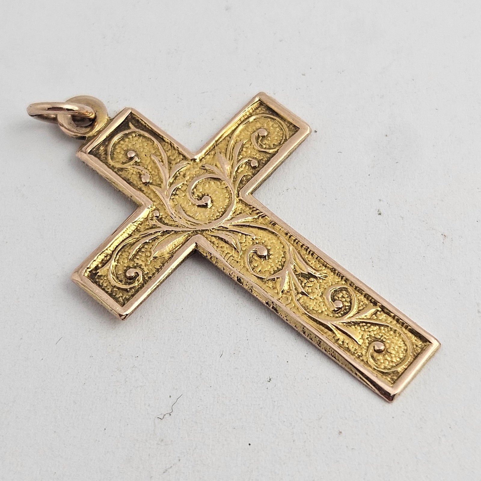 Cross Pendant in 9k Gold Antique Edwardian c1910