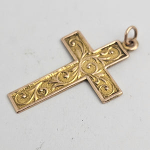 Cross Pendant in 9k Gold Antique Edwardian c1910