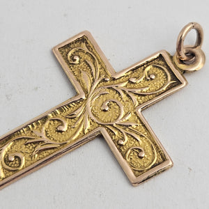 Cross Pendant in 9k Gold Antique Edwardian c1910