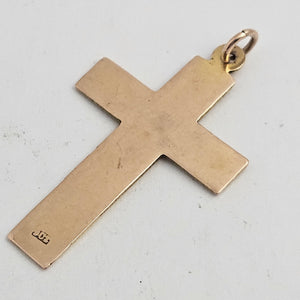 Cross Pendant in 9k Gold Antique Edwardian c1910