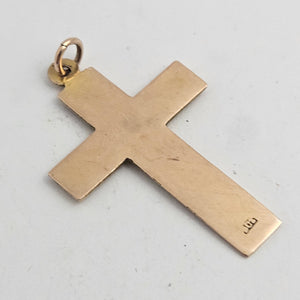 Cross Pendant in 9k Gold Antique Edwardian c1910