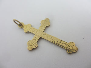 9k Gold Cross or Pendant Antique Victorian c1890