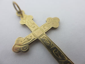 9k Gold Cross or Pendant Antique Victorian c1890