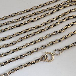 9k Gold Long Guard Chain Necklace 168.6 cm / 66.3" Antique Victorian c1880