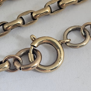 9k Gold Long Guard Chain Necklace 168.6 cm / 66.3" Antique Victorian c1880