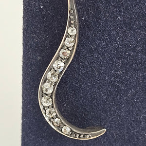 Ruby and Diamond set in 9k Gold and Sterling Silver Dangling Pendant Earrings Antique Victorian