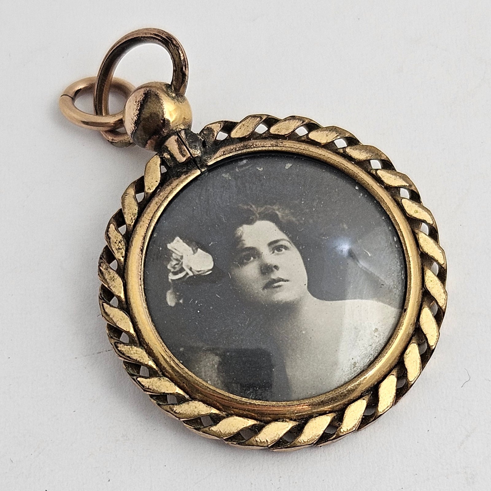 Double Locket Pendant in 9k Rolled Gold Antique Victorian c1890