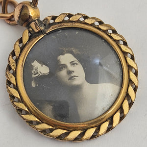 Double Locket Pendant in 9k Rolled Gold Antique Victorian c1890