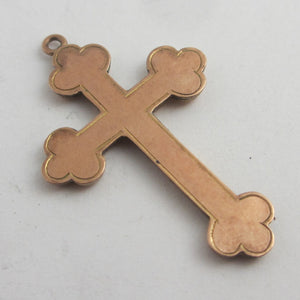 Cross Pendant in 9k Rose Gold Antique Victorian c1890