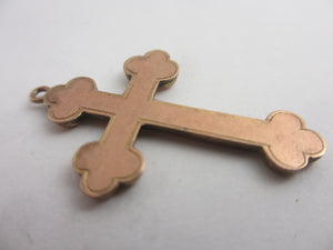 Cross Pendant in 9k Rose Gold Antique Victorian c1890
