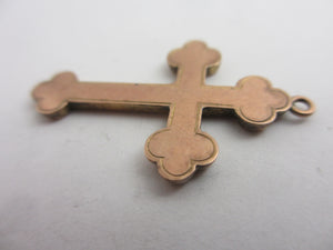 Cross Pendant in 9k Rose Gold Antique Victorian c1890