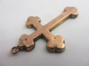 Cross Pendant in 9k Rose Gold Antique Victorian c1890