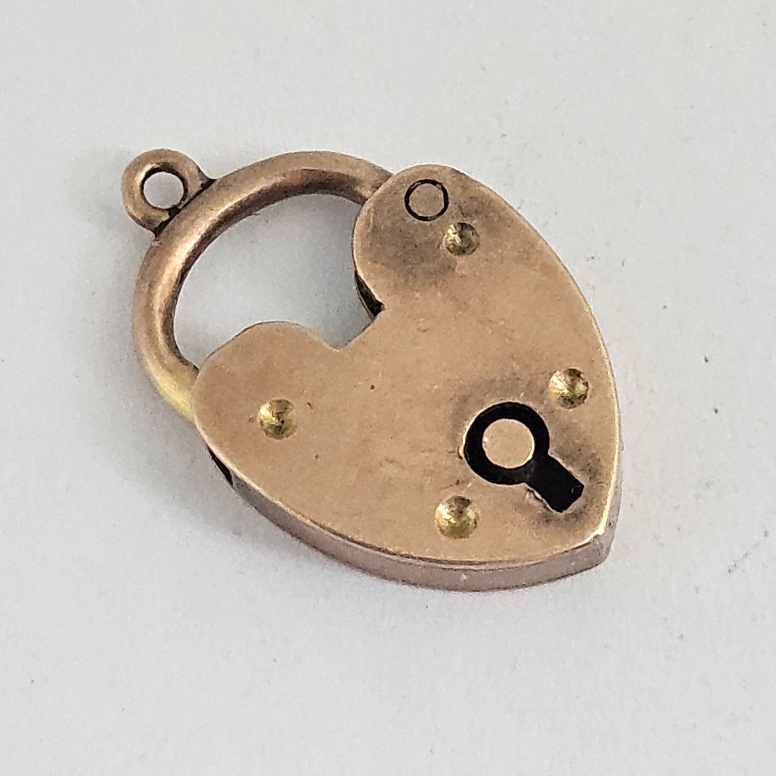 9k Rose Gold Heart Padlock Charm Bracelet Clasp Findings Antique Victorian