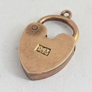 9k Rose Gold Heart Padlock Charm Bracelet Clasp Findings Antique Victorian