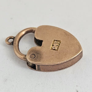 9k Rose Gold Heart Padlock Charm Bracelet Clasp Findings Antique Victorian