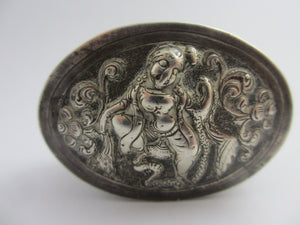 Anglo Indian Sterling Silver Trinket Box Antique Victorian c1890