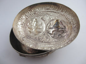 Anglo Indian Sterling Silver Trinket Box Antique Victorian c1890