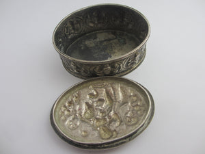 Anglo Indian Sterling Silver Trinket Box Antique Victorian c1890