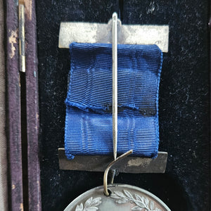 Frank James Feb 1900 Punctuality Attendance Medal Boxed Antique Edwardian