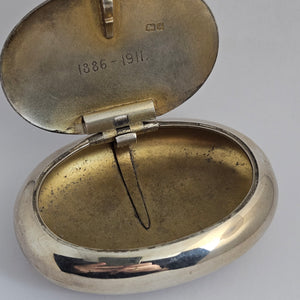 English Sterling Silver Chester Assay Tobacco or Snuff Box Antique Edwardian 1909