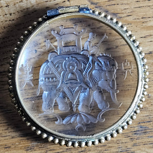 Elephant Reverse Intaglio Chinese Qing Dynasty Victorian c1890