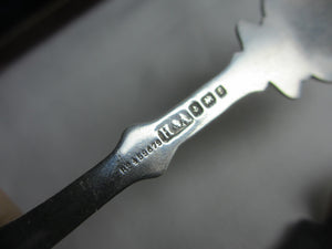 Boxed Christmas Sterling Silver Cutlery Spoon and Fork Antique Edwardian 1905