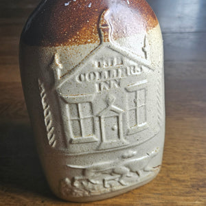 "The Colliers Inn" 19th Century Stoneware Pottery Flask or Bottle Antique Georgian