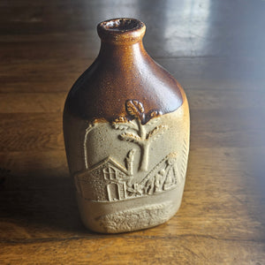 "The Colliers Inn" 19th Century Stoneware Pottery Flask or Bottle Antique Georgian