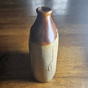 "The Colliers Inn" 19th Century Stoneware Pottery Flask or Bottle Antique Georgian