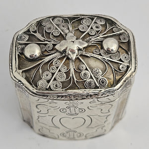Dutch Sterling Silver Spices or Nutmeg Box Antique Georgian